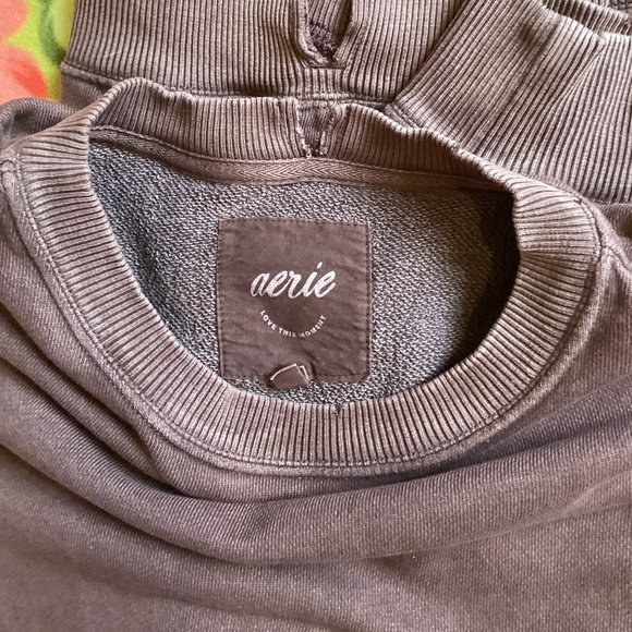 aerie The Chill Boxy Sweatshirt in Cocoa Brown * EUC* Small - Picture 4 of 8
